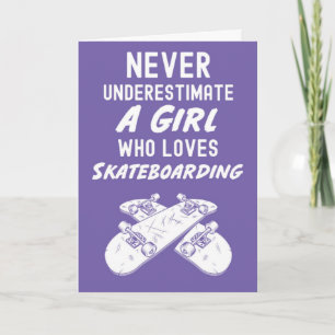 Cartões de Skate Cor-de-Rosa Fofos Para Meninas de