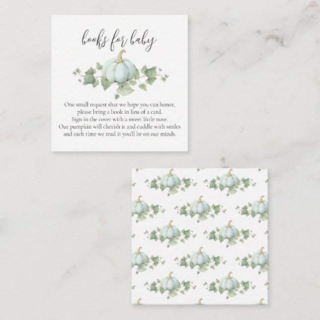 Cartões de Solicitação de Chá de fraldas de Abóbor (Frente/Verso)