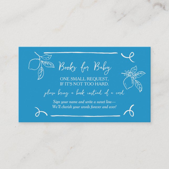 Cartões de Solicitação de Chá de fraldas de Limão  (Frente)