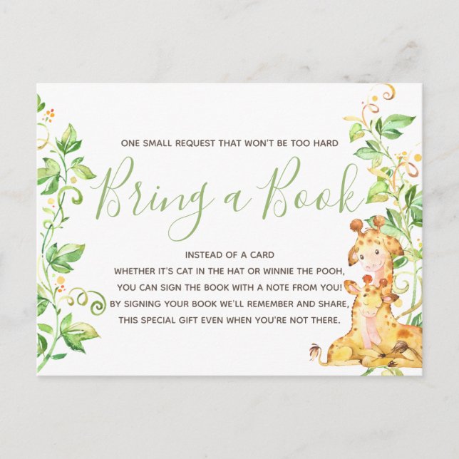 Cartões de Solicitação de Livro para Chás de Bebê  (Frente)