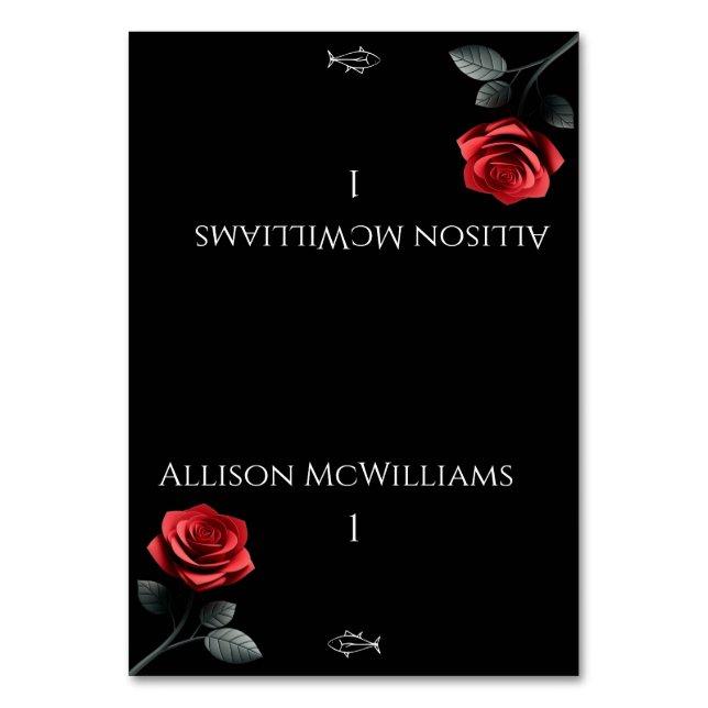 Cartões de Solteiro-Rosa vermelha-Peixe (Frente)