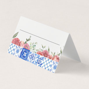 Cartões de substituição cor-de-rosa floral mediter