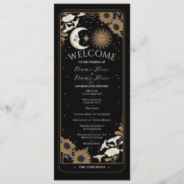 Cartões de Tarot do Menu de Boas-Vindas da Festa d