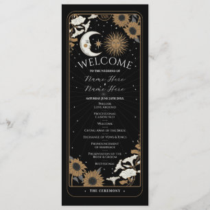 Cartões de Tarot do Menu de Boas-vindas da Festa d