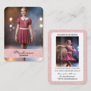 Cartões de Troca de Dançarinos Rosa Brilho Foto