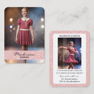 Cartões de Troca de Dançarinos Rosa Brilho Foto