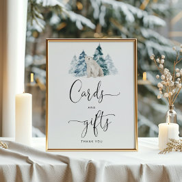 Cartões de urso polar e poster de presentes