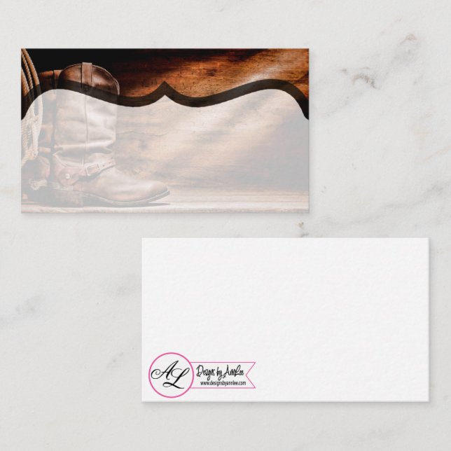 Cartões de vazio Cowboy Boots Barn Madeira Russo C (Frente/Verso)