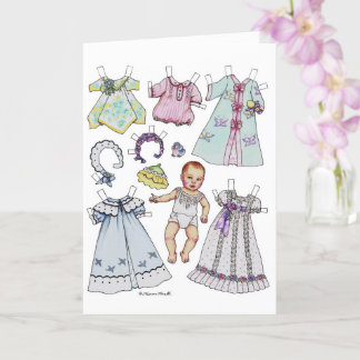 Cartões de Vazio de Boneca de Papel para Bebê Esti