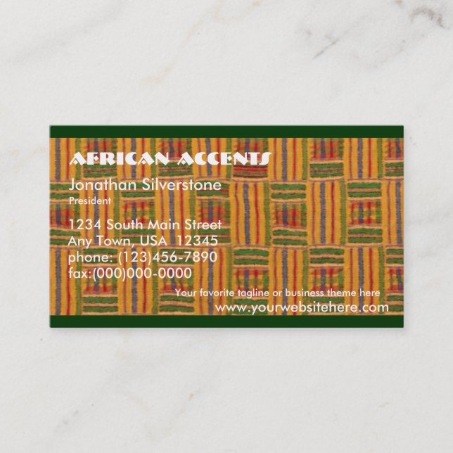 Cartões de Visita Africanos (Frente)