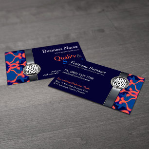 Cartões de Visita Azul + Laranja com Logotipo