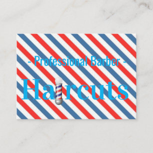 Cartões de Visita, Barbearia Blue Stripe Barbersho
