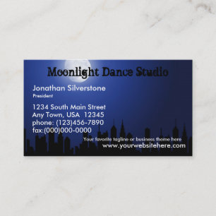 Cartões de visita Blue Moonlight, Estúdio de Dança