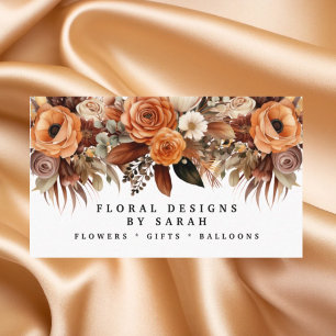 Cartões de Visita Boho Dourado e Flores de Champan