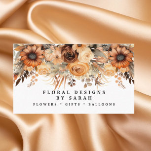 Cartões de Visita Boho Gold e Flores de Champanhe
