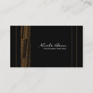 Cartões de Visita Bokeh Glam Preto e Dourado Chic