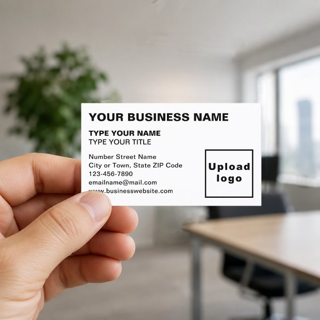 Cartões de Visita Brancos Alinhados à Esquerda (Front of the business card)