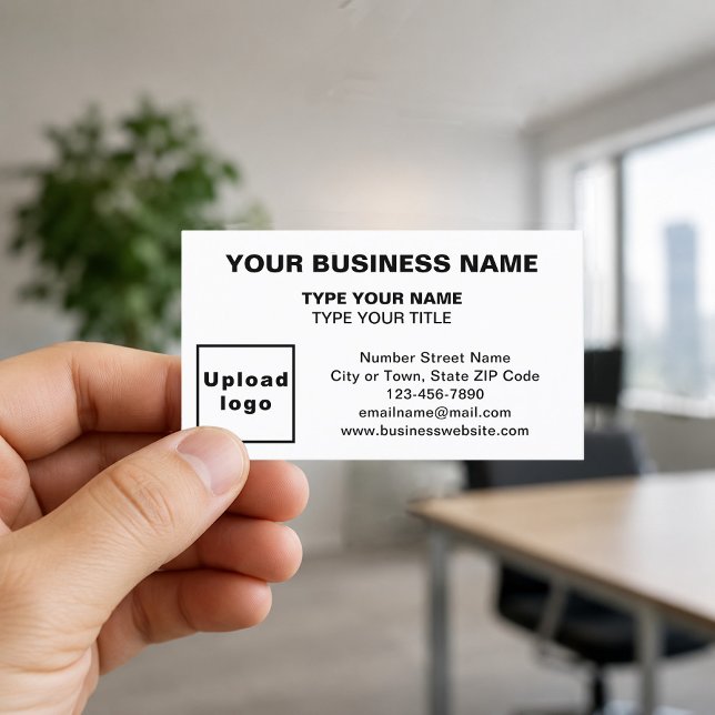 Cartões de Visita Brancos Centralizados (Front of the business card)