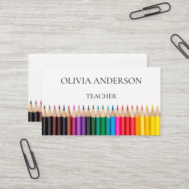 Cartões de Visita Brancos de Professor | Tutor (Frente/Verso In Situ)
