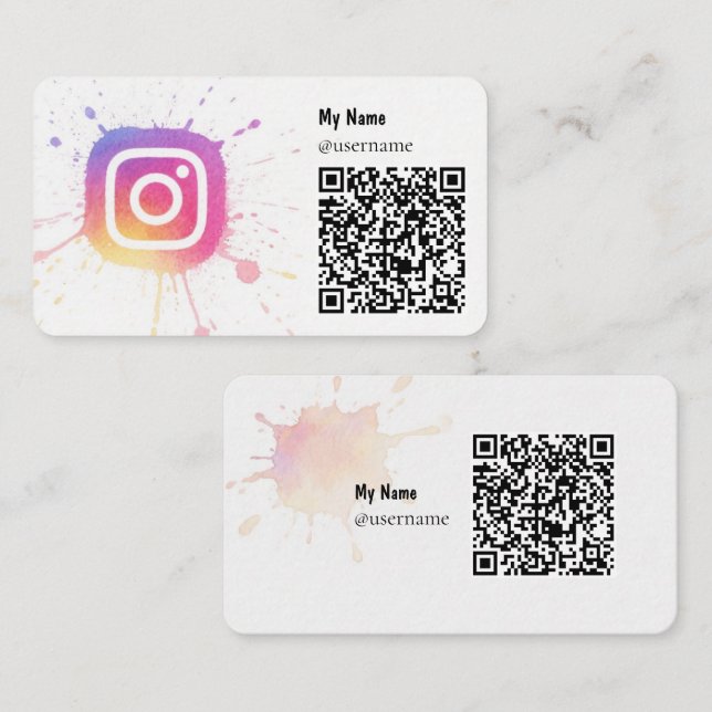 Cartões de Visita com Ícone do Instagram (Frente/Verso)