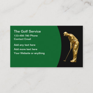 Cartões de visita com tema de golfe sofisticado