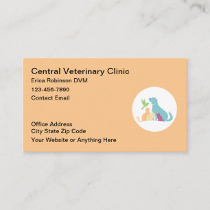 Cartões de Visita Cor Pastel para Veterinário