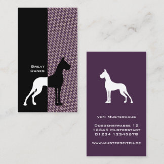 Cartões de Visita Cortados Great Dane