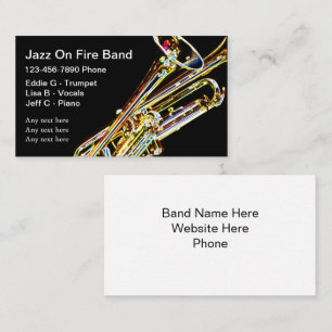 Cartões de Visita de Banda de Jazz