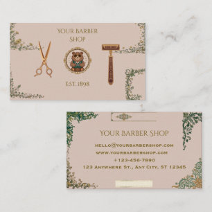 Cartões de Visita de Barbearia Vintage