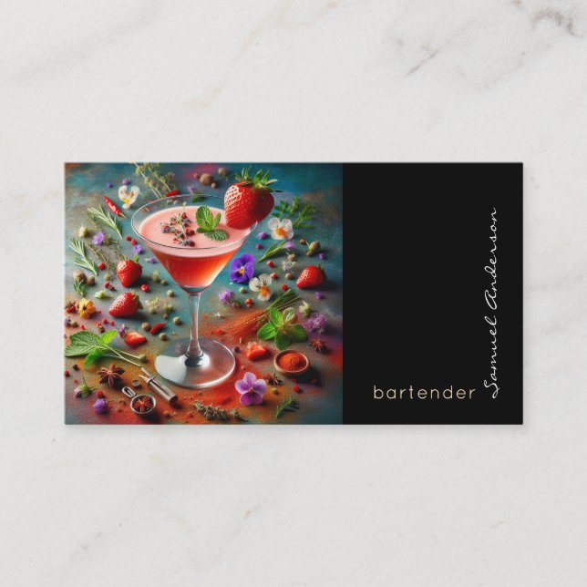 Cartões de Visita de Barman (Frente)