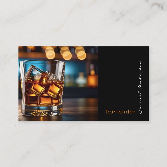 Cartões de Visita de Barman Mixólogo (Frente)