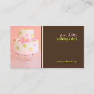 Cartões de visita de bolo de casamento Rosa e Choc