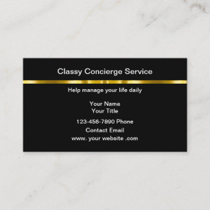 Cartões de Visita de Concierge Pessoal Elegante De