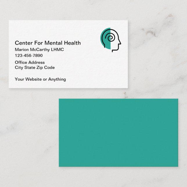 Cartões de Visita de Conselheiro de Saúde Mental (Frente/Verso)