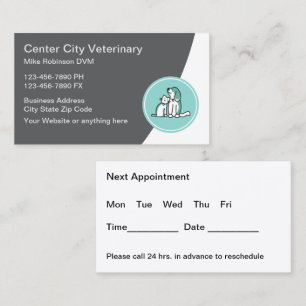 Cartões de Visita de Consulta de Hospital Animal M