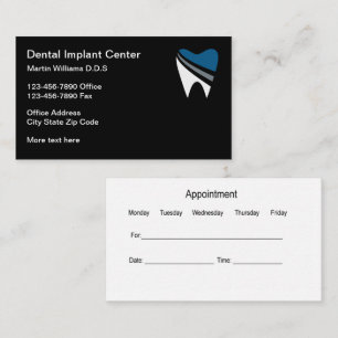 Cartões de Visita de Consulta de Implantes Dentári