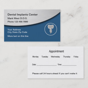Cartões de Visita de Consulta de Implantes Dentári