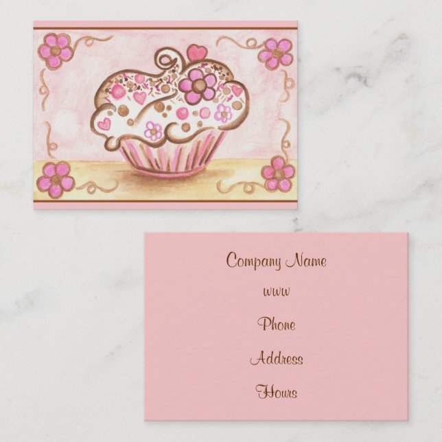 Cartões de Visita de Cupcake (Frente/Verso)
