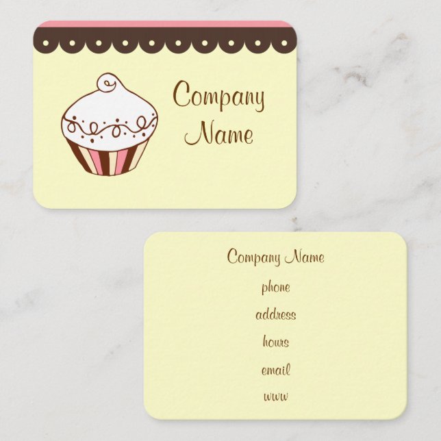 Cartões de Visita de Cupcake (Frente/Verso)