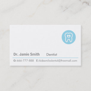Cartões de Visita de Dentista Coração Dente Molar