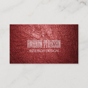 Cartões de Visita de Designer em Couro Vermelho Fa
