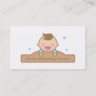 Cartões de Visita de Empresa de Babá de Menino Bon