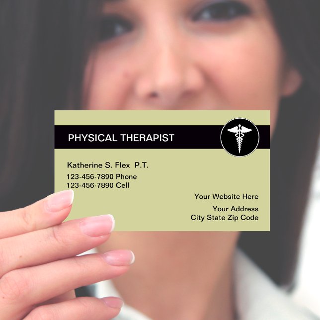 Cartões de Visita de Fisioterapeuta (Physical Therapist Business cards by CustomBusinessTemplates)