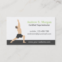 Cartões de Visita de Instrutor de Yoga Masculino M