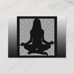 Cartões de Visita de Ioga de Meditação Preto e Bra