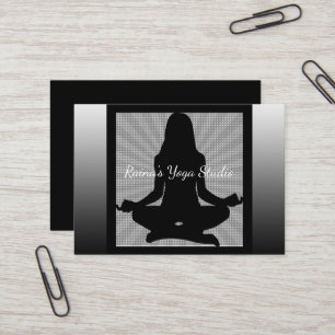Cartões de Visita de Ioga de Meditação Preto e Bra