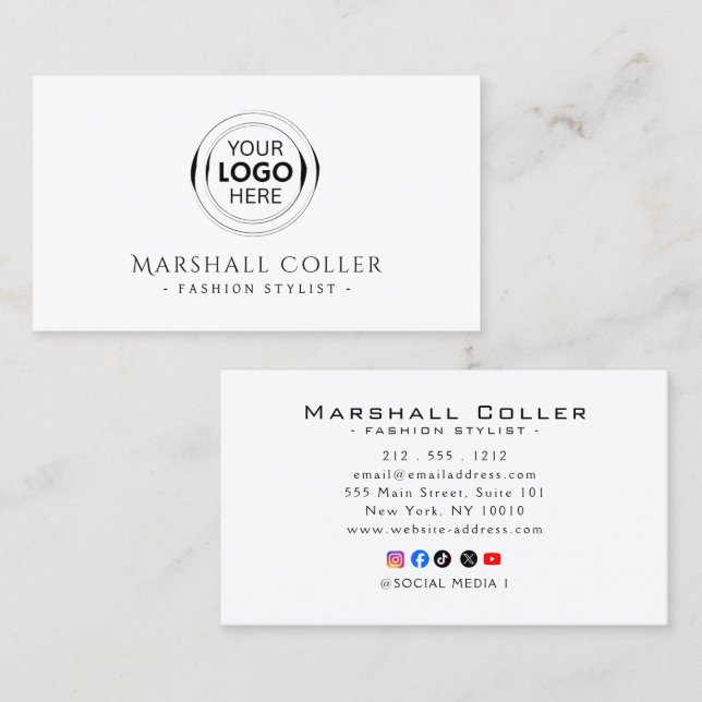 Cartões de Visita de Luxo com Logotipo (Frente/Verso)