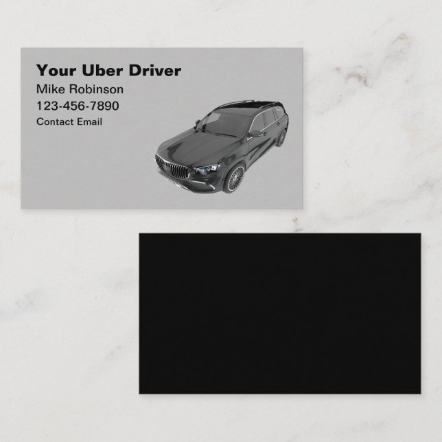 Cartões de Visita de Luxo para Uber (Frente/Verso)