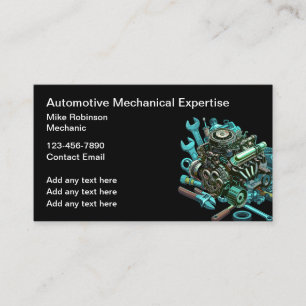 Cartões de Visita de Mecânico Automotivo