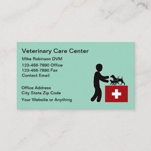 Cartões de Visita de Médico Veterinário Simples